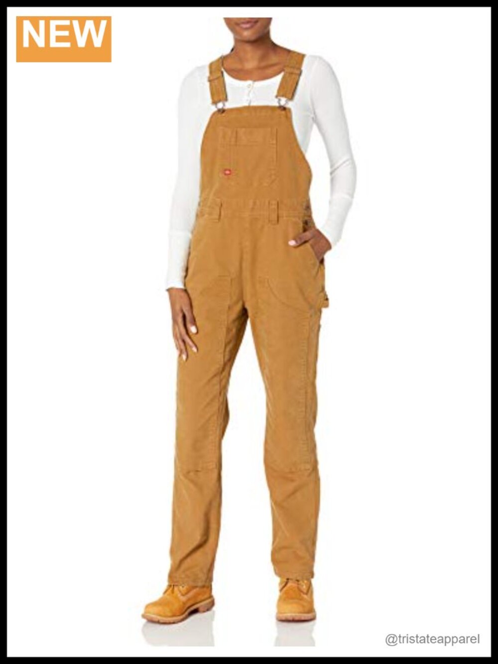 Double Front Duck Bib Overalls Stretch Straight Fit Multi-Pocket